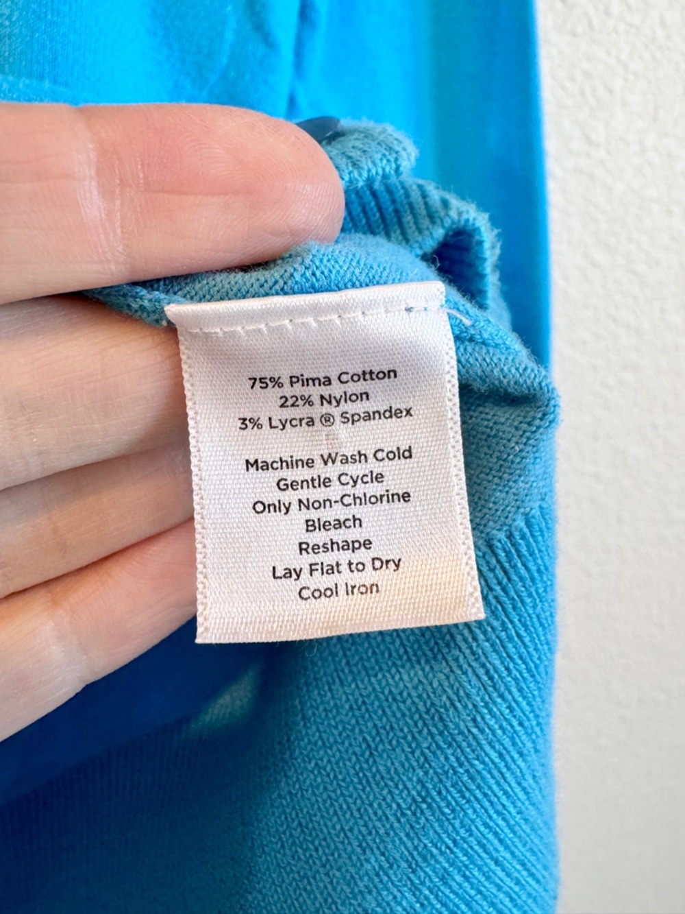Talbots Pima Cotton Cardigan Coastal Minimalist Preppy Blue Petite M Soft B95 - Picture 5 of 9